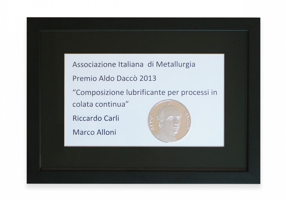 La Asociación Italiana de Metalurgia otorgó a Prosimet el premio a la innovación Aldo Dacco '